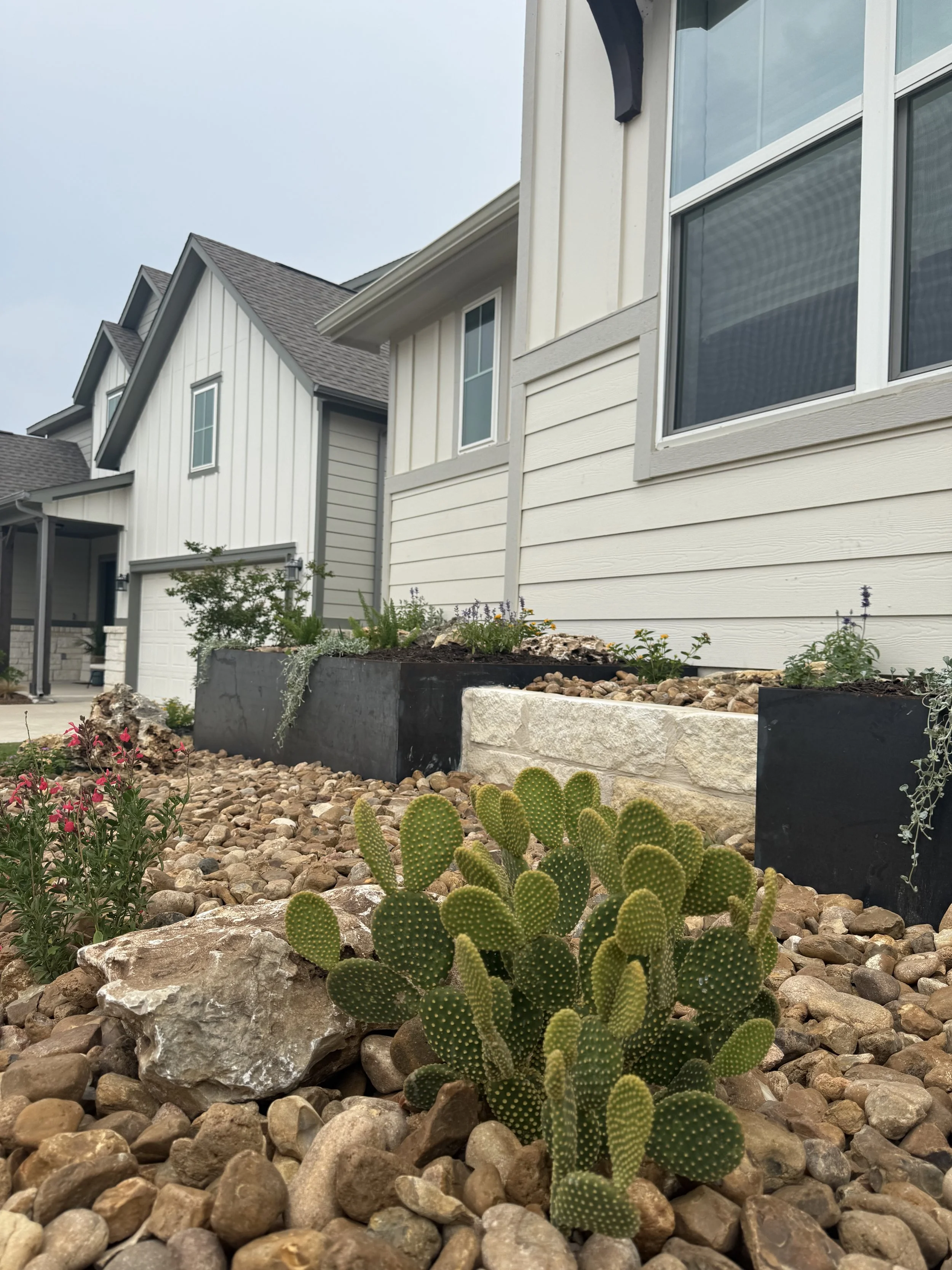 Completed landscape design at a Central Texas home